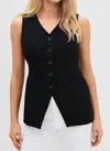 Pistola Lila Fitted Vest In Black In Black