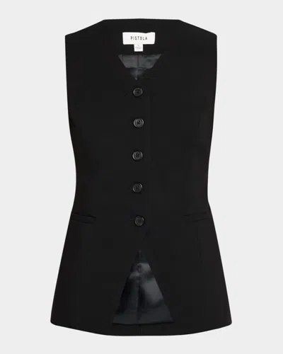 Pistola Lila Tailored Vest In Black