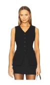Pistola Lila Fitted Vest In Black In Black