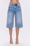 Pistola Linden High Waist Denim Bermuda Shorts In Blue