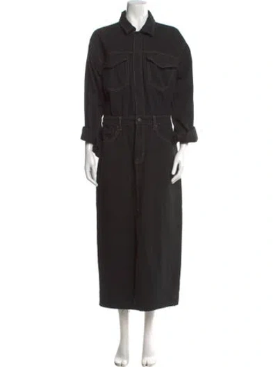 Pre-owned Pistola Long Dress In Black