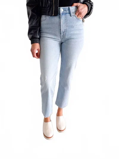 Pistola Lorelei High Rise Straight Jeans In Light Wash In Blue