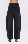 Pistola Lottie High Waist Wide Leg Jeans In Black