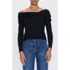 Pistola Lyra Off The Shoulder Knit Top In Black