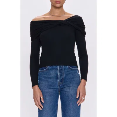Pistola Lyra Off The Shoulder Knit Top In Black
