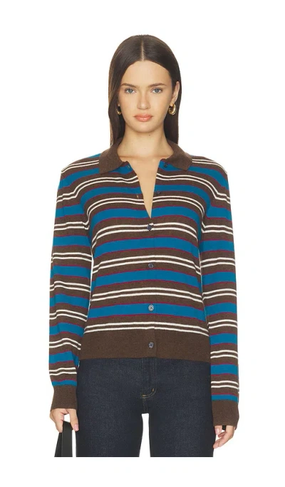 Pistola Lyvia Long Sleeve Merino Polo Cardigan In Multi