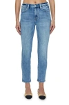 Pistola Charlie High Waist Frayed Ankle Straight Leg Jeans In Paradise