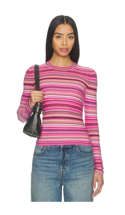 Pistola Madison Long Sleeve Crew Neck Sweater In Pink