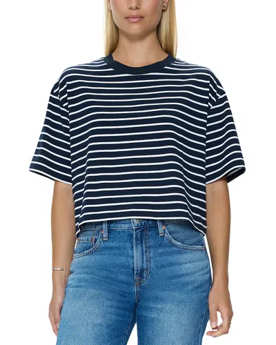 Pistola Mae Stripe Boxy Crop T-shirt In Multi