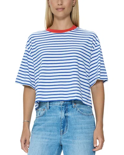 Pistola Mae Cropped Tee In Blue