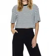 Pistola Mae Stripe Back Cutout Crop T-shirt In Black