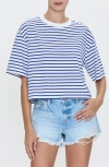 Pistola Mae Cropped Boxy Top In Maritime White Stripe In Multi