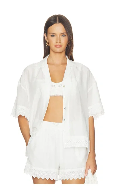Pistola Maliah Silk Blend Camp Shirt In White
