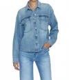 Pistola Mandy Crop Jacket In Marcel In Blue