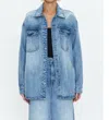 Pistola Mandy Long Denim Jacket In Skylark In Blue