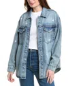Pistola Mandy Oversized Denim Shacket In Brown