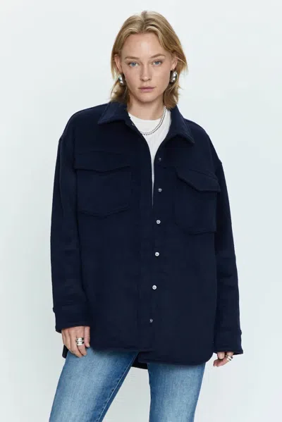 Pistola Mandy Oversized Shirt Jacket In Navy Sky In Blue