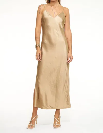 Pistola Mari V-neck Slip Dress In Mushroom In Brown