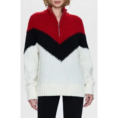 Pistola Maribel Colorblock Half-zip Sweater In Multi Chevron