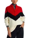 Pistola Maribel Colorblock Half-zip Sweater In Multi Chevron