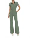 Pistola Martina Short Sleeve Flare Jumpsuit In Colonel In Green