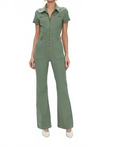 Pistola Martina Short Sleeve Flare Jumpsuit In Colonel In Green