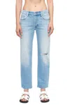 Pistola Maya Mid Rise Easy Straight Ankle Jeans In Valley Distressed In Multi