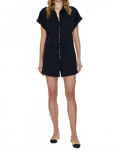 Pistola Meg Short Sleeve Zip Front Romper In Fade To Black
