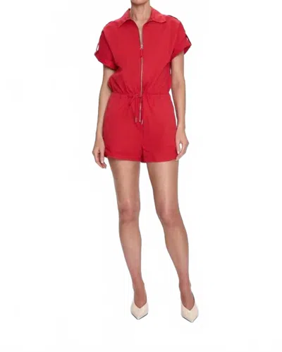 Pistola Meg Zip Front Romper In Ruby In Pink