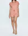 Pistola Meg Zip Front Romper In Tumeric In Multi