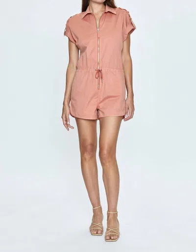 Pistola Meg Zip Front Romper In Tumeric In Multi