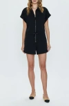 Pistola Meg Zip-front Utility Romper In Fade To Black