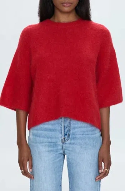 Pistola Micah Short Sleeve Crewneck Sweater In Red