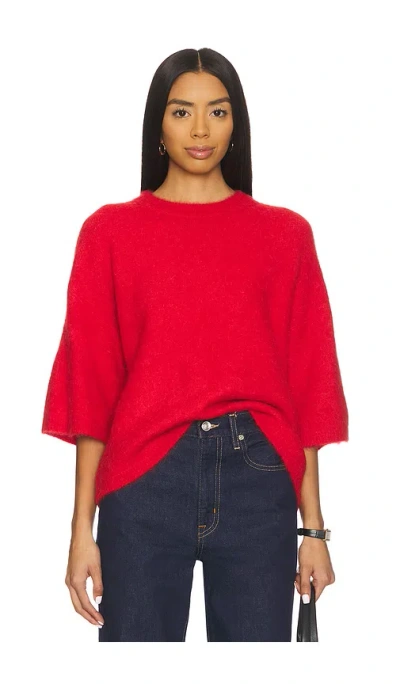 Pistola Micah Short Sleeve Crewneck Sweater In Red