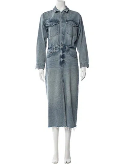 Pre-owned Pistola Midi Length Dress In Blue