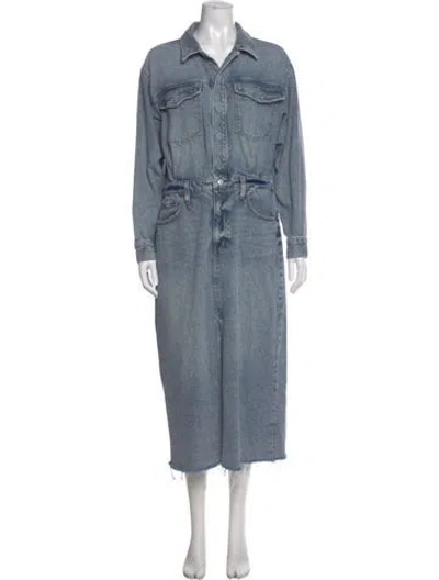 Pre-owned Pistola Midi Length Dress In Blue