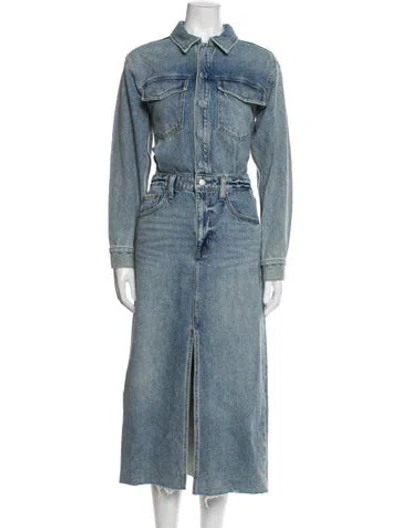 Pre-owned Pistola Midi Length Dress In Blue