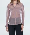 Pistola Miranda Button Down Shirt In Pink Plum