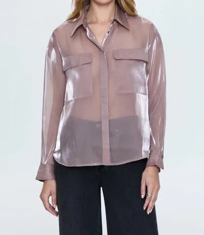 Pistola Miranda Button Down Shirt In Pink Plum