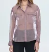 Pistola Miranda Sheer Organza Shirt In Sugar Plum In Purple