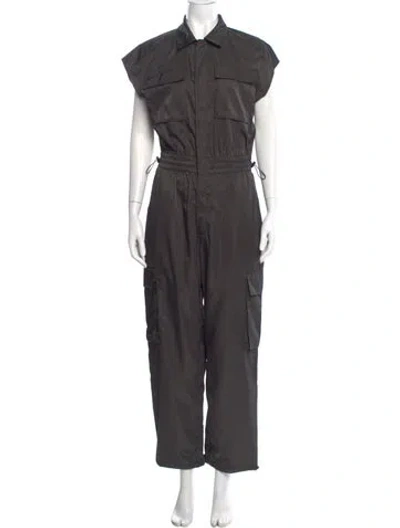Pre-owned Pistola Mock Neck Jumpsuit In Gray