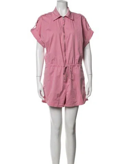 Pre-owned Pistola Mock Neck Romper In Pink