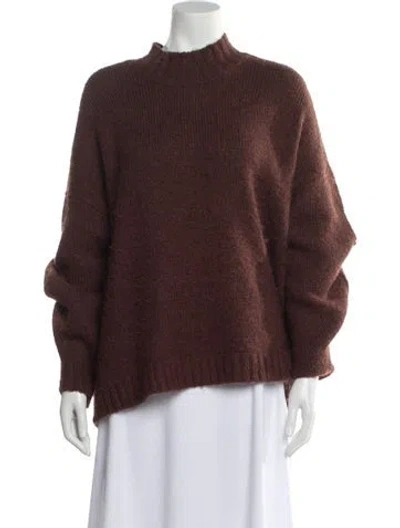 Pre-owned Pistola Mock Neck Sweater In Brown