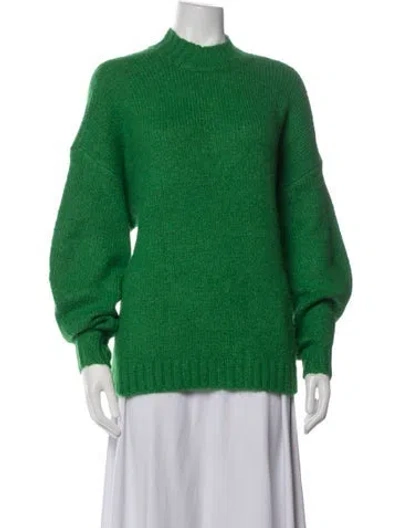 Pre-owned Pistola Mock Neck Sweater In Green