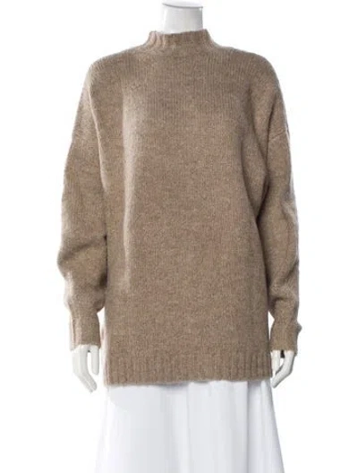 Pre-owned Pistola Mock Neck Sweater In Neutral