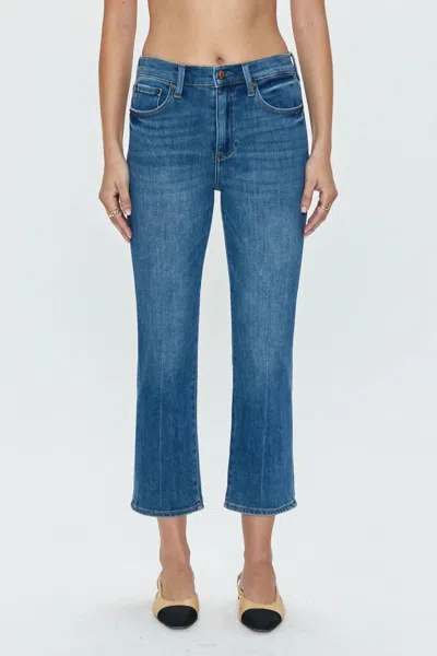 Pistola Monroe Cigarette Crop High-rise Jeans In Amaya Wash In Blue
