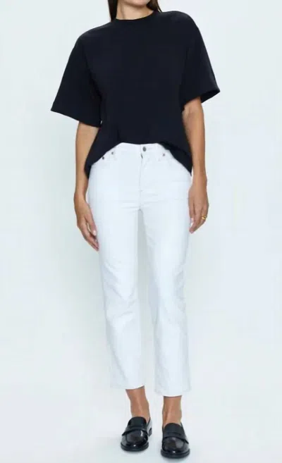 Pistola Monroe Crop High Rise Jeans In Le Blanc In Multi
