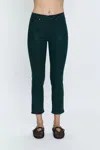 Pistola Monroe High Rise Cigarette Crop Jeans In Coated Pine In Green