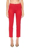 PISTOLA MONROE HIGH RISE CIGARETTE CROP JEANS IN COATED ROUGE