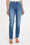 Pistola Kate Distressed Raw Hem Ankle Straight Leg Jeans In Multi